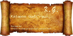 Kalapos Györgyi névjegykártya